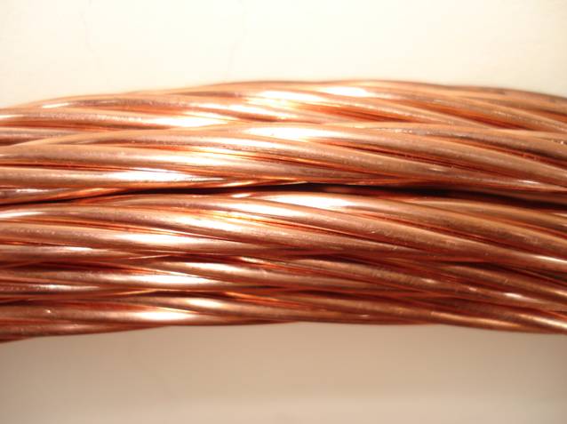 Bare copper wire twisted C
